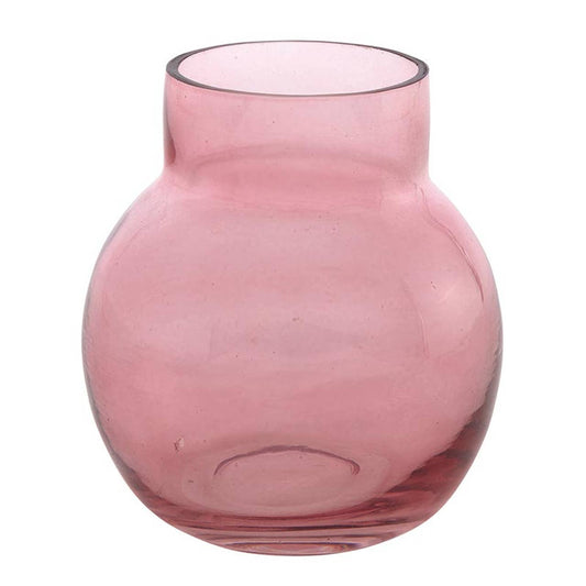 Light Rose Glass Bud Vase: Glass / 3.25" Dia x 3.75" H
