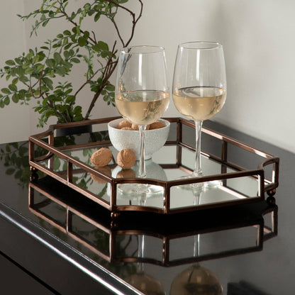 Gold Mirrored Scalloped Decorative Tray