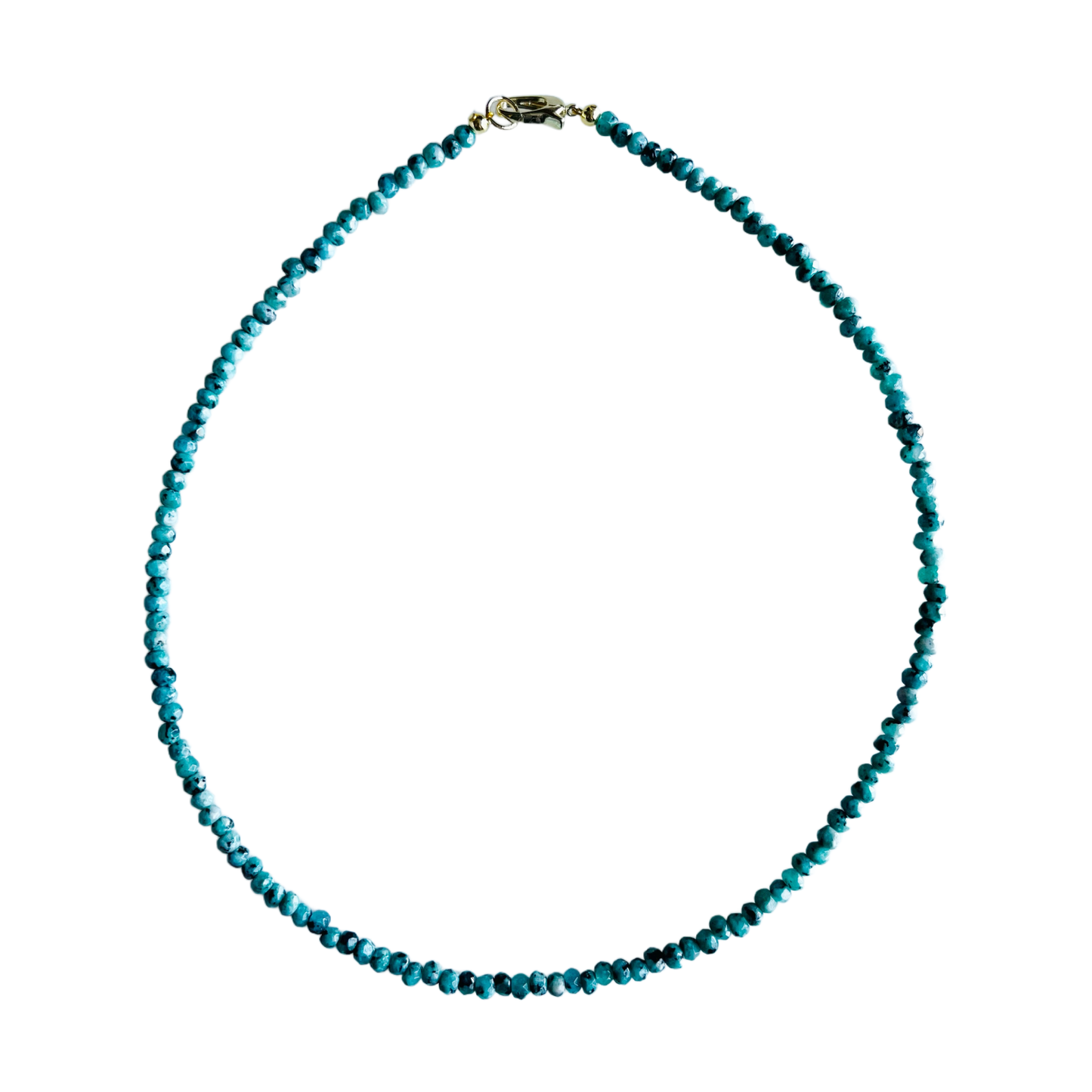 Dainty Candy Gemstone Necklace: Cadet Blue