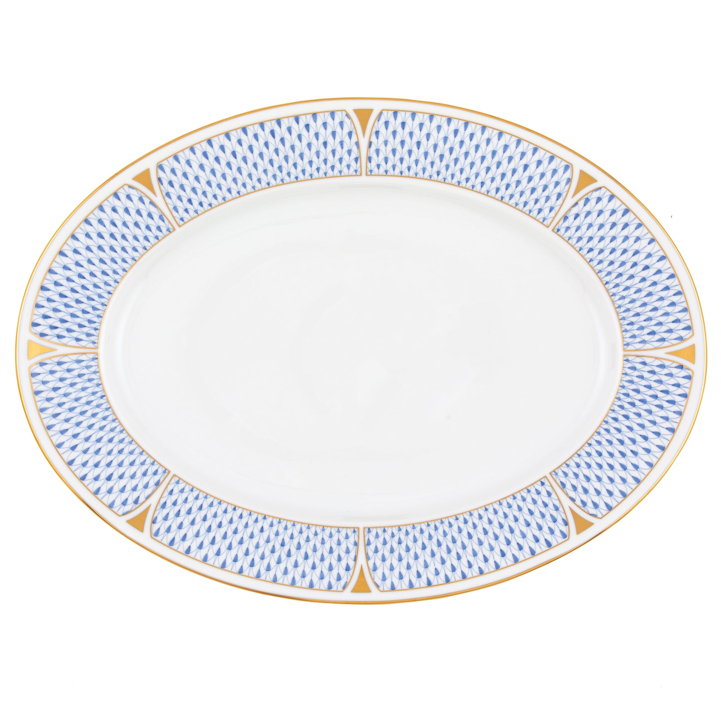 Herend Art Deco Blue Oval Platter