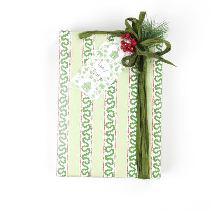 Green Stripe Gift Wrapping Paper | Holiday Gift Wrap