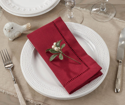 Poly Hemstitched Dinner Napkin: Pink / 20"