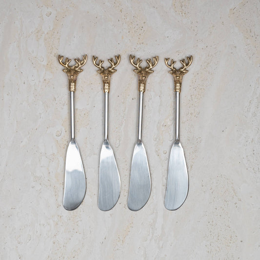 Gilded Deer Spreaders Set of 4