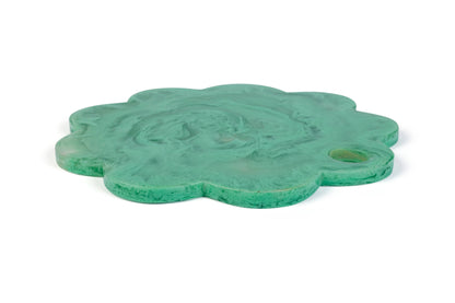 Green Scallop Resin Charcuterie Board | Hand-Poured Resin