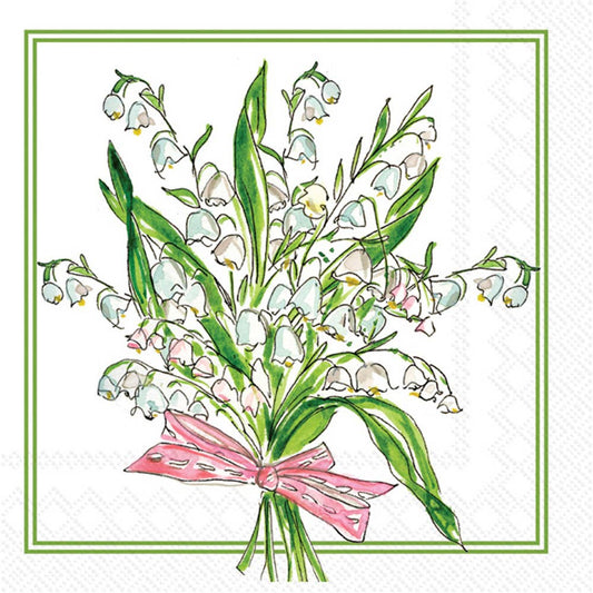 Paper Cocktail Napkins Pack of 20 Lilies Of The Valley