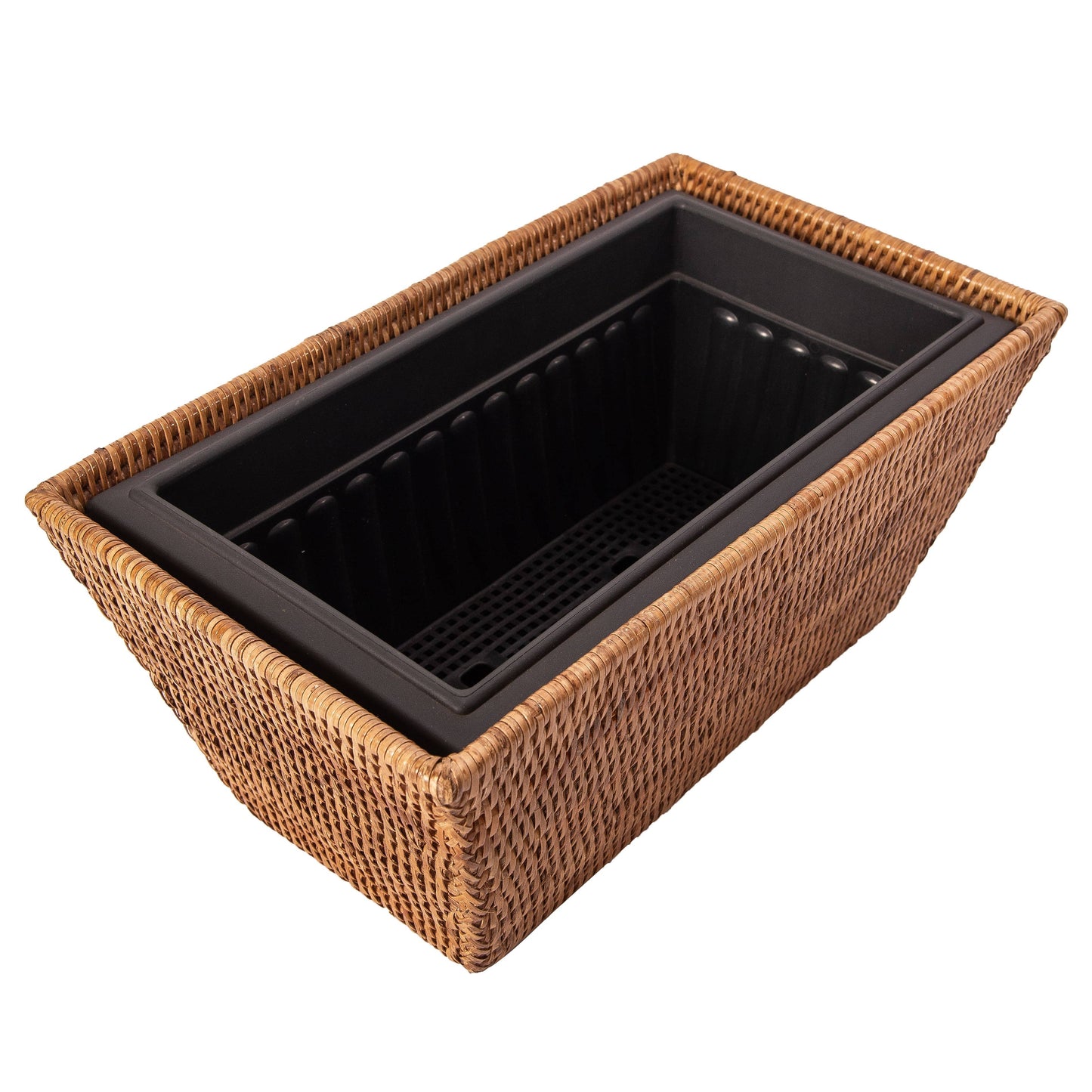 Artifacts Rattan™ Rectangular Planter with Plastic Insert