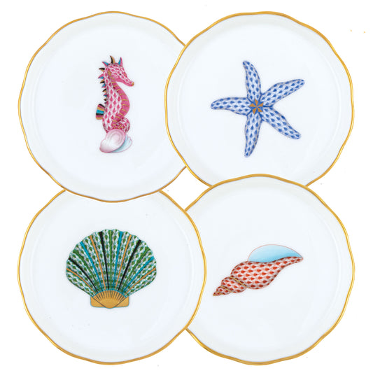 Herend Coaster Boxed Set of 4 Aquatic