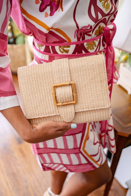 Janie Straw Clutch - WS: Natural