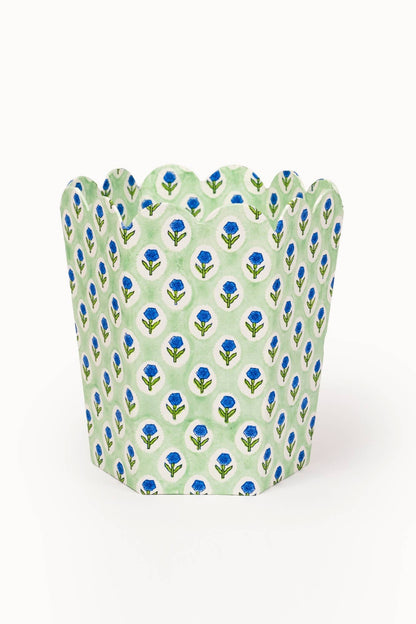 Green Block Wastebasket
