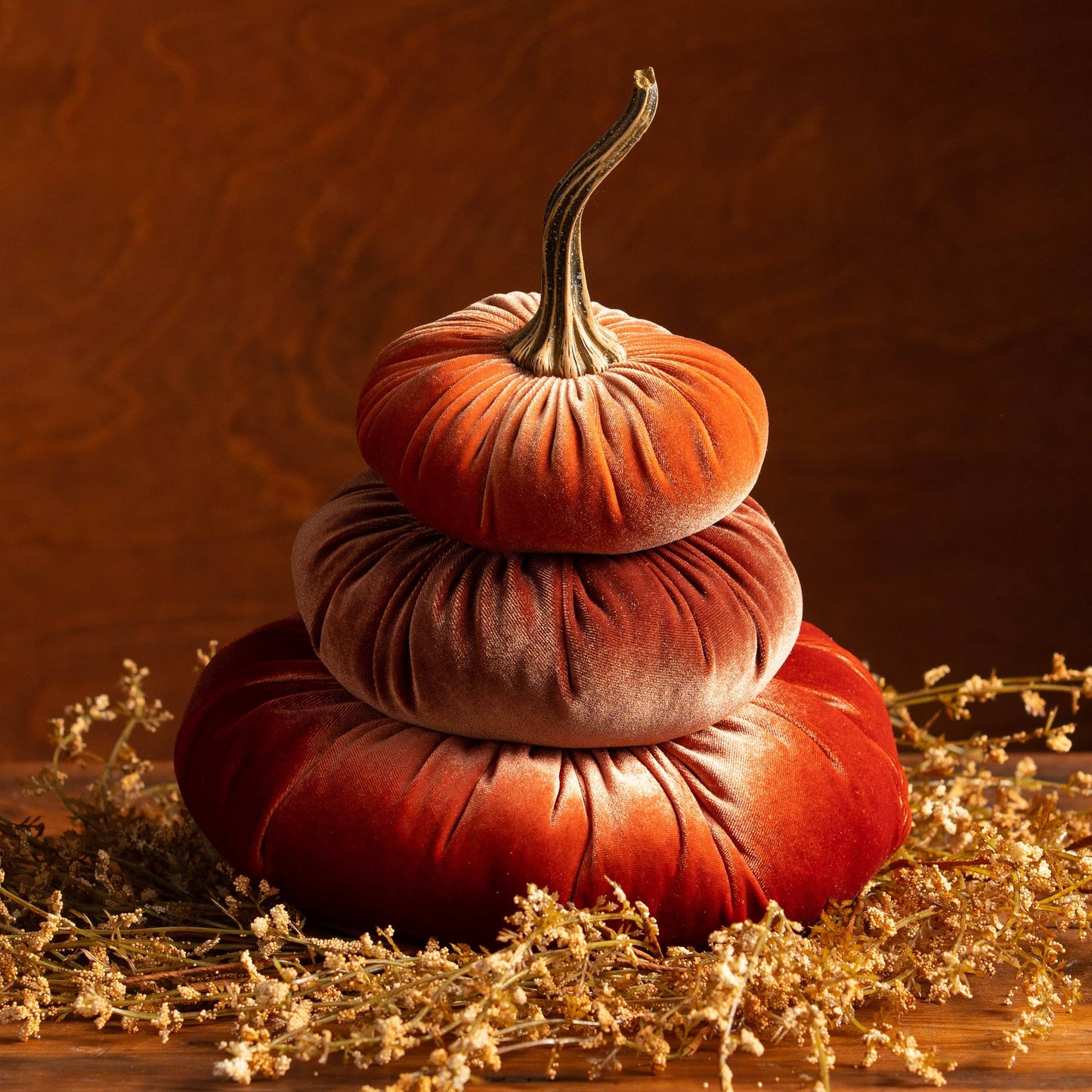 Velvet Pumpkin Stack, Thanksgiving centerpiece: Option 9: Hot Pink Ivory Pink