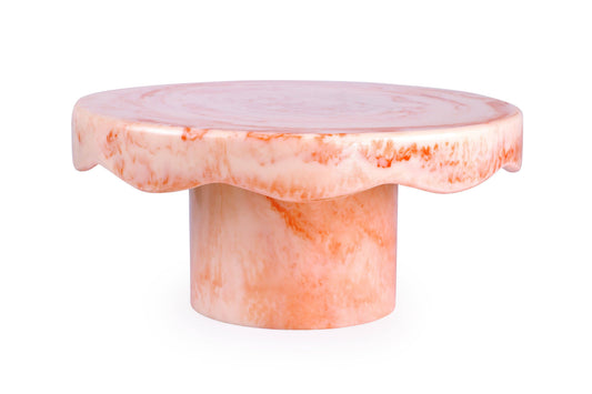 Pink Scallop Resin Cake Stand | Hand-Poured Resin