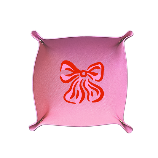 Bow Gift Trinket Tray | Pink & Red Bow (Pink)