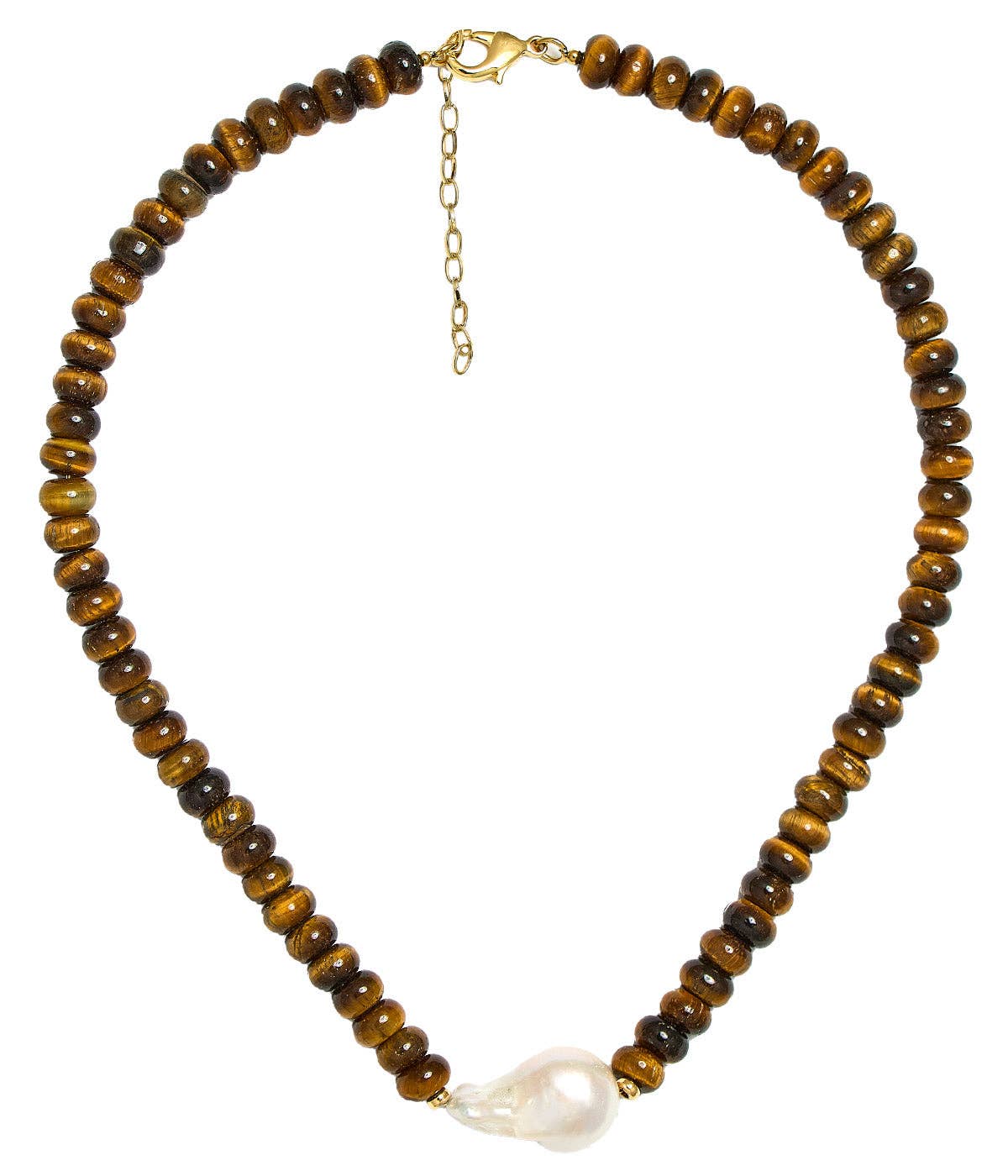 Susie- Quartz Beaded Necklace with freshwater Pearl - WS: Light Blue