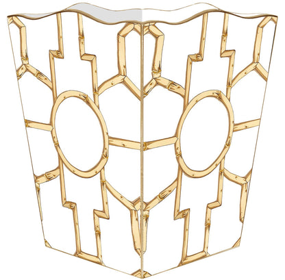 WB8627-Bamboo on White: Wood Scalloped Top