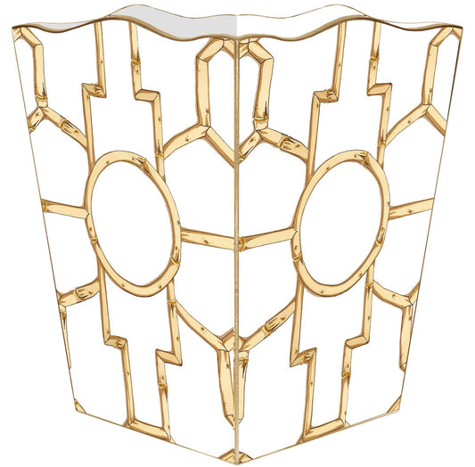 WB8627-Bamboo on White: Wood Scalloped Top