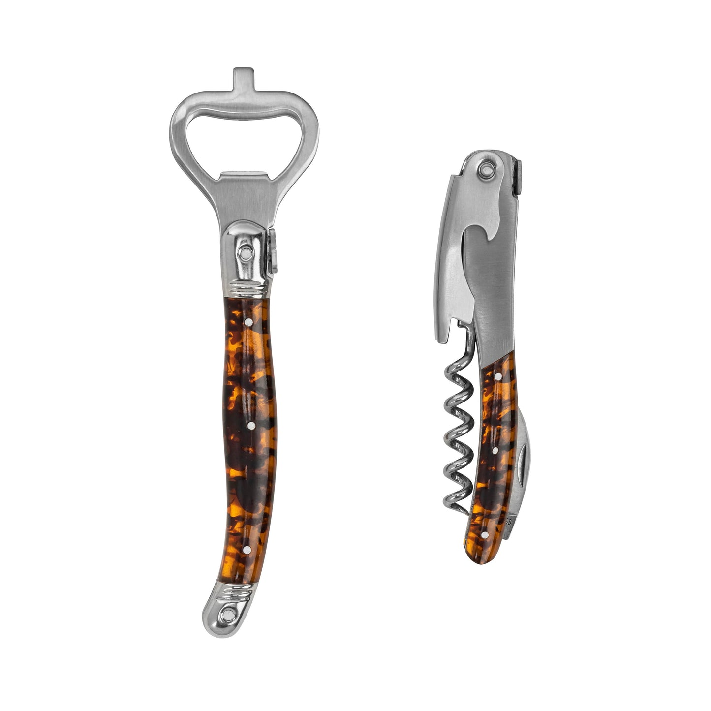 French Home Laguiole Tortoise Shell Barware Set: Tortoise Shell / Stainless-Steel and Resin