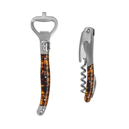 French Home Laguiole Tortoise Shell Barware Set: Tortoise Shell / Stainless-Steel and Resin