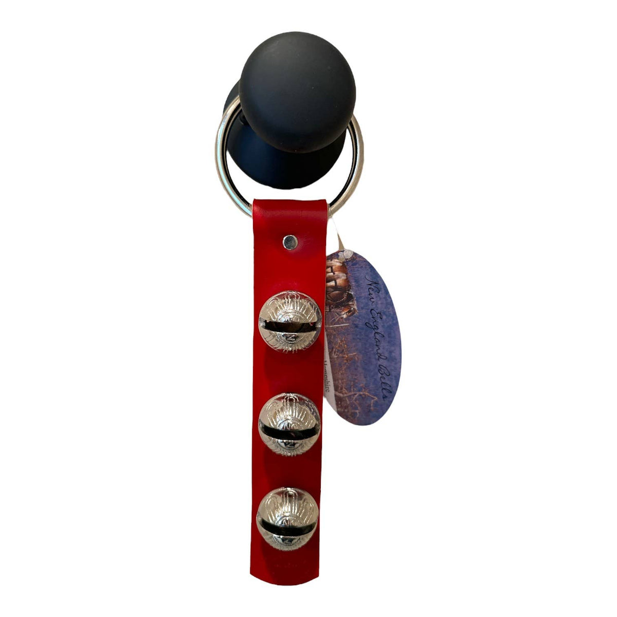 Traditional Strap Bells -  #2 Size Bells - 3 Bells on Strap: Green / Brass