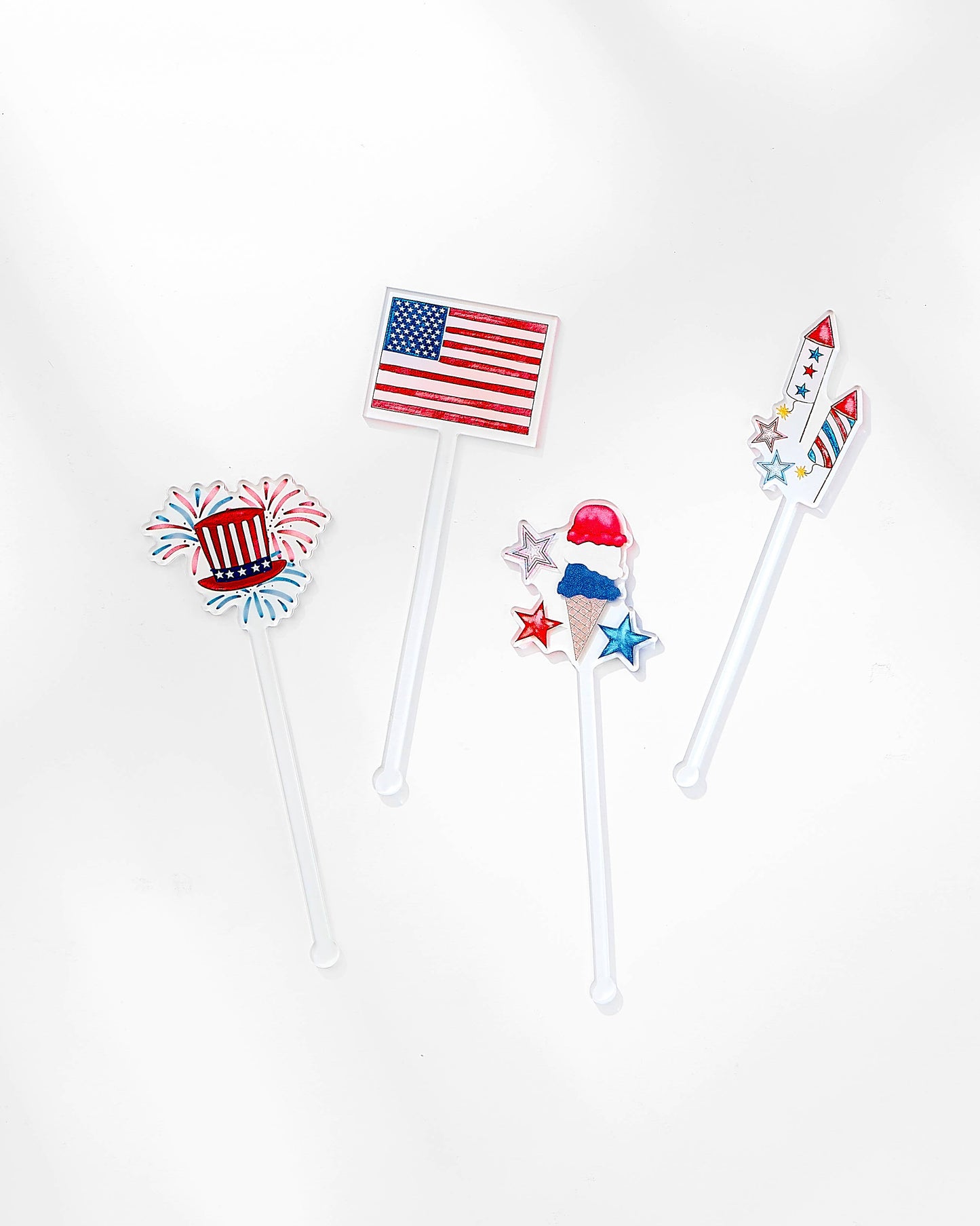 Acrylic Stir Sticks | USA, 4th of July