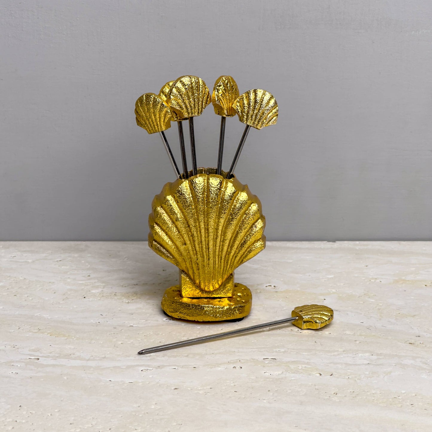 Gold Shell Picks Set of 6