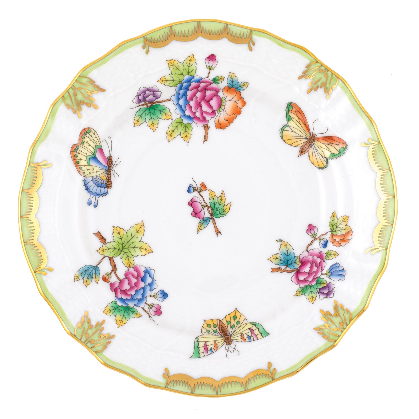 Herend Queen Victoria Green Bread and Butter Plate