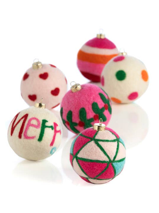 MERRY ASSORTED SET OF 6 ORNAMENTS, MULTI