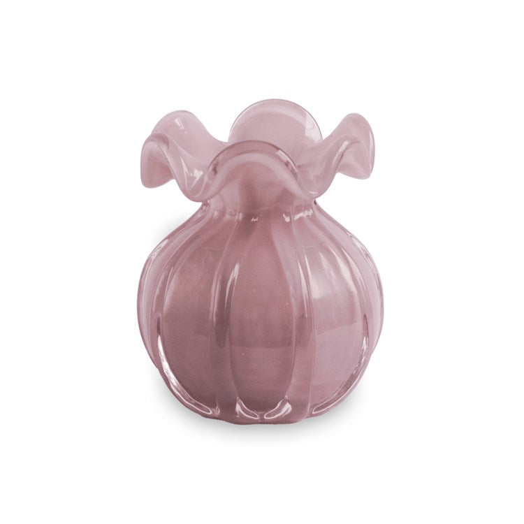 GLASS Vento Small Round Bud Vase Plum