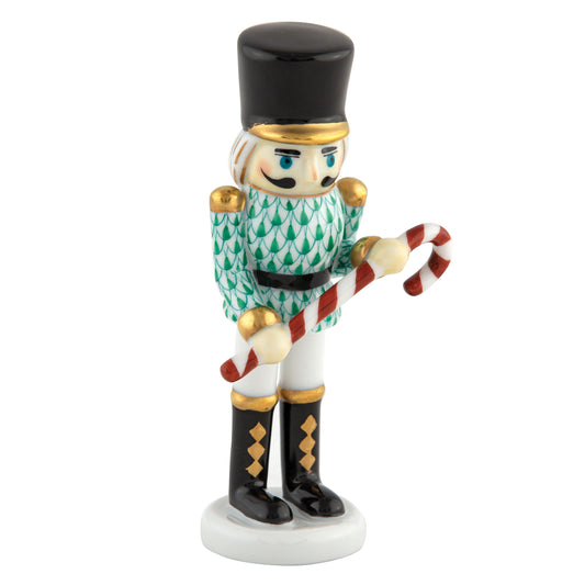 Herend Nutcracker with Candy Cane Green