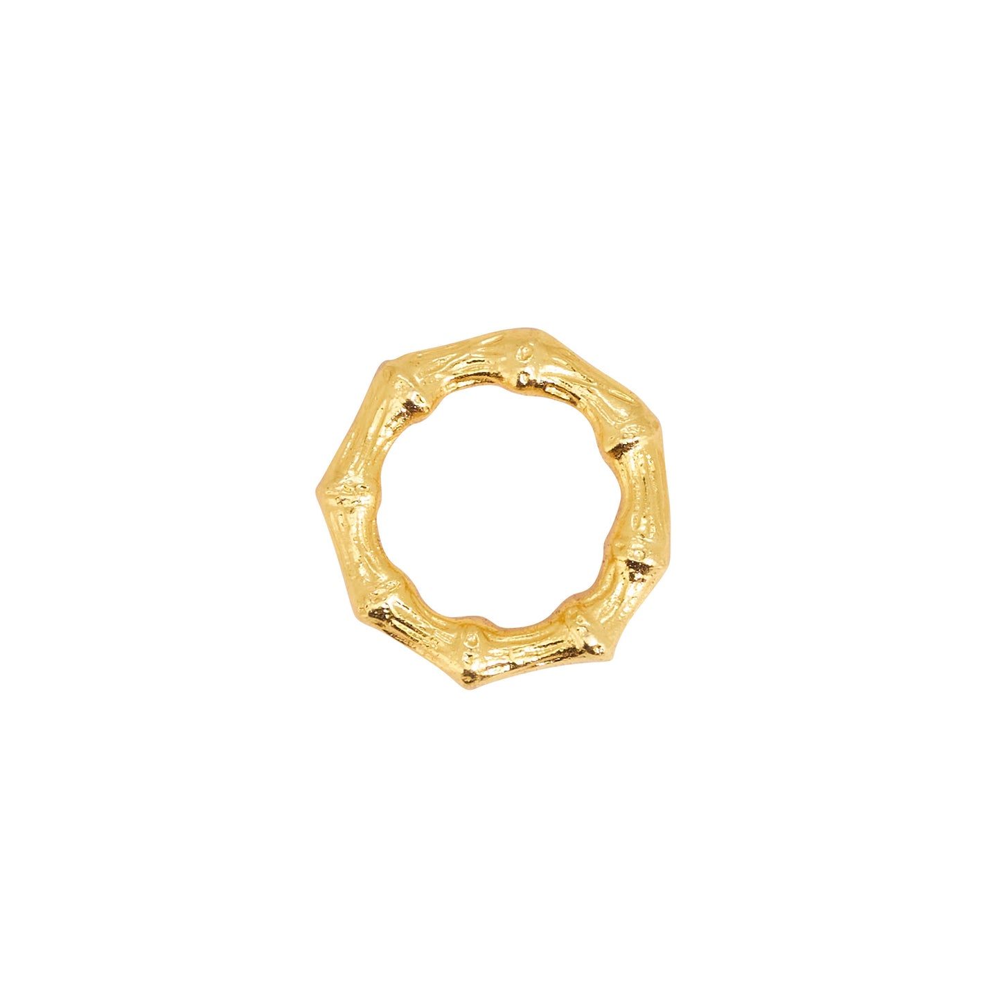 Sleek Aluminum Bamboo Napkin Ring: Gold Set of 4