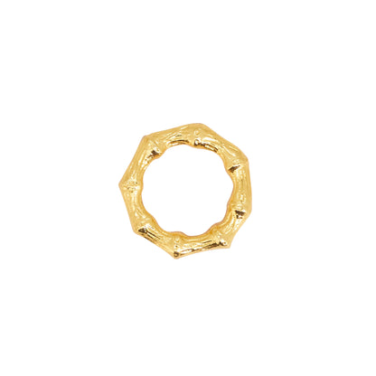 Sleek Aluminum Bamboo Napkin Ring: Gold Set of 4