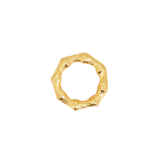 Sleek Aluminum Bamboo Napkin Ring: Gold Set of 4