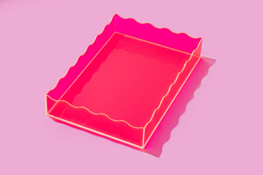 Wavy Tray - Rectangle - Medium - Hot Pink