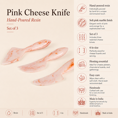 Pink Cheese Knife | Hand-Poured Resin | Cutlery