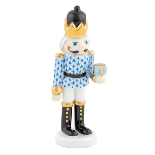 Herend Nutcracker with Gift Blue