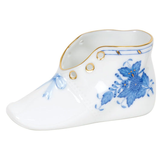Herend Baby Shoe Chinese Bouquet Blue