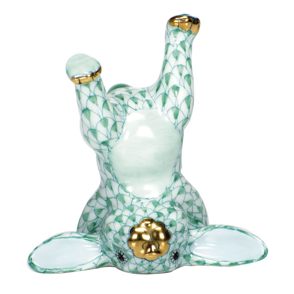 Herend Handstand Bunny Green