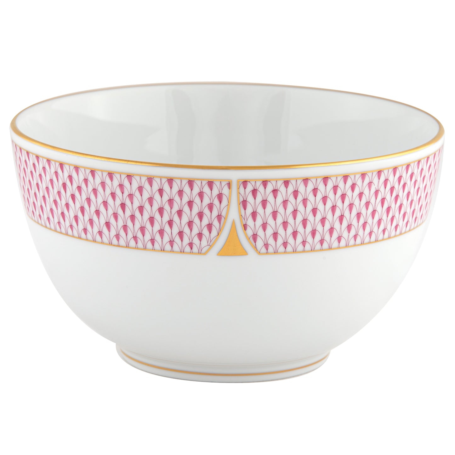 Herend Art Deco Raspberry Round Bowl