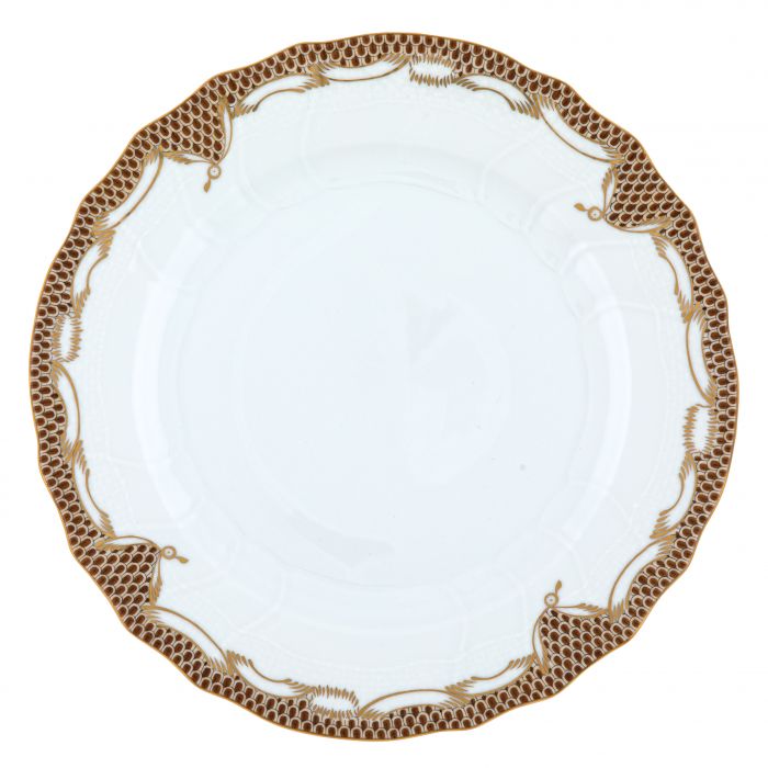 Herend Fish Scale Brown Dinner Plate