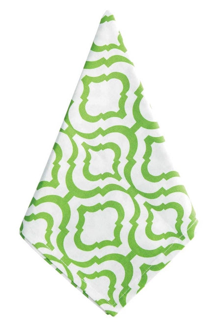 Bargello Grass Green Printed Cloth Dinner Napkins Set of 4