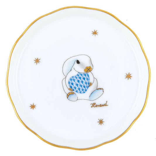 Herend Bunny Coaster Blue