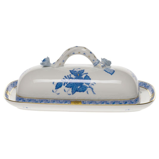 Herend Chinese Bouquet Blue Butter Dish