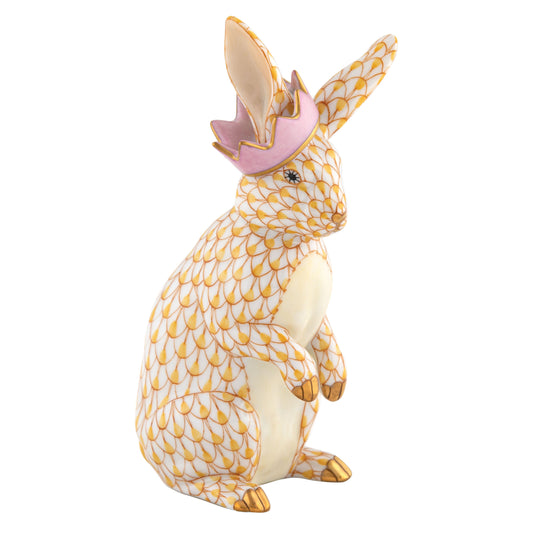 Herend Bunny with Crown Butterscotch