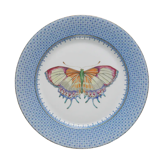 Mottahedeh Cornflower Blue Lace Dessert Butterfly Plate