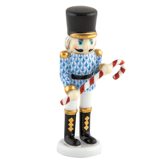 Herend Nutcracker with Candy Cane Blue