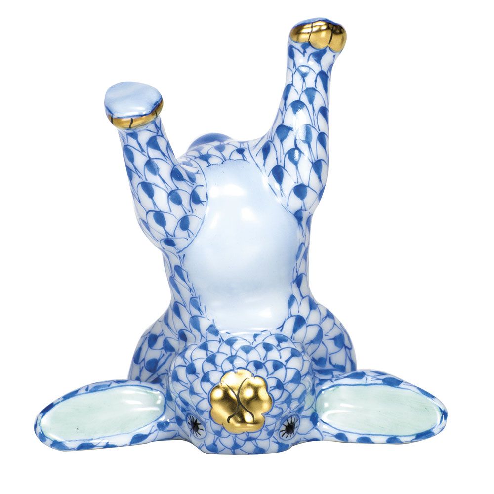 Herend Handstand Bunny Blue