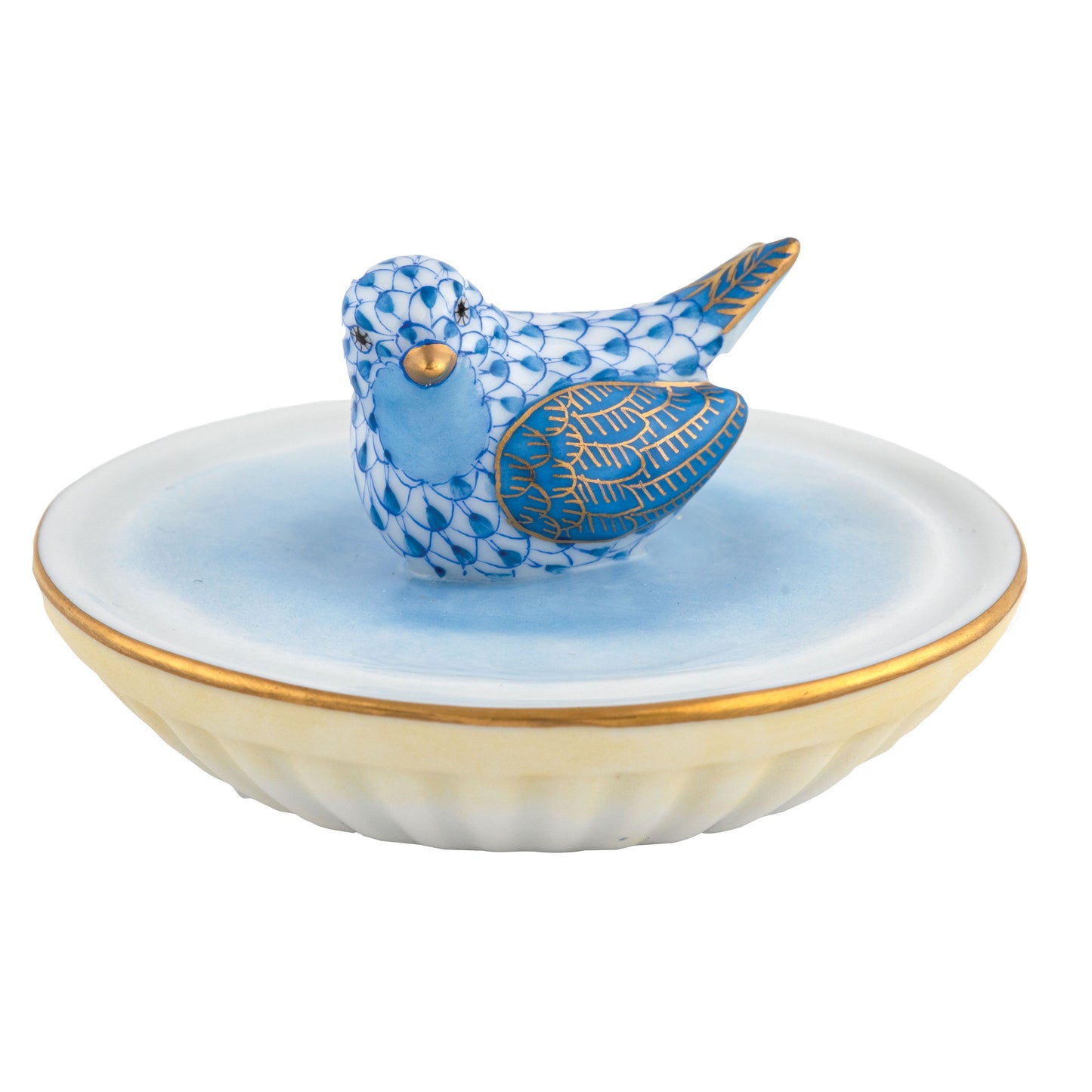 Herend Bird Bath Blue