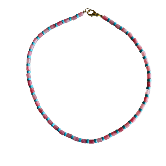 Dainty Cabana Necklace  : Coral