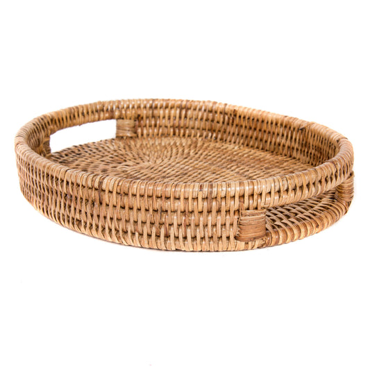 Rattan Oval Vanity Tray: Honey Brown