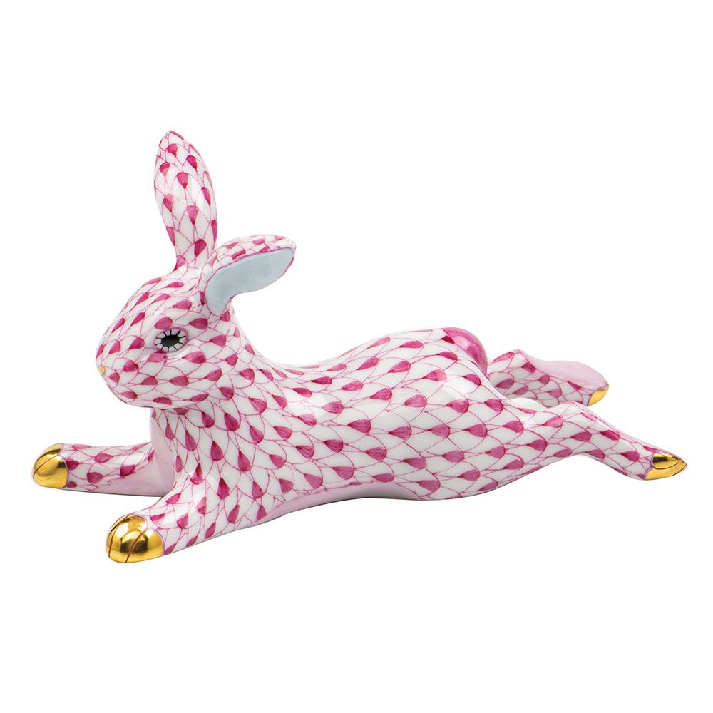 Herend Lounging Bunny Raspbery