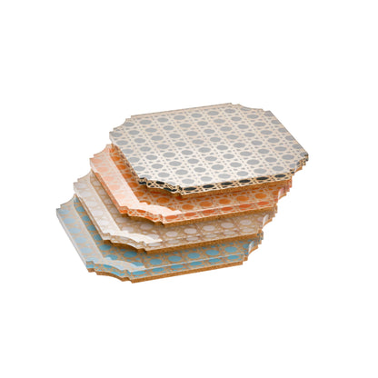 Acrylic Coaster Set of 4 Cane in Box